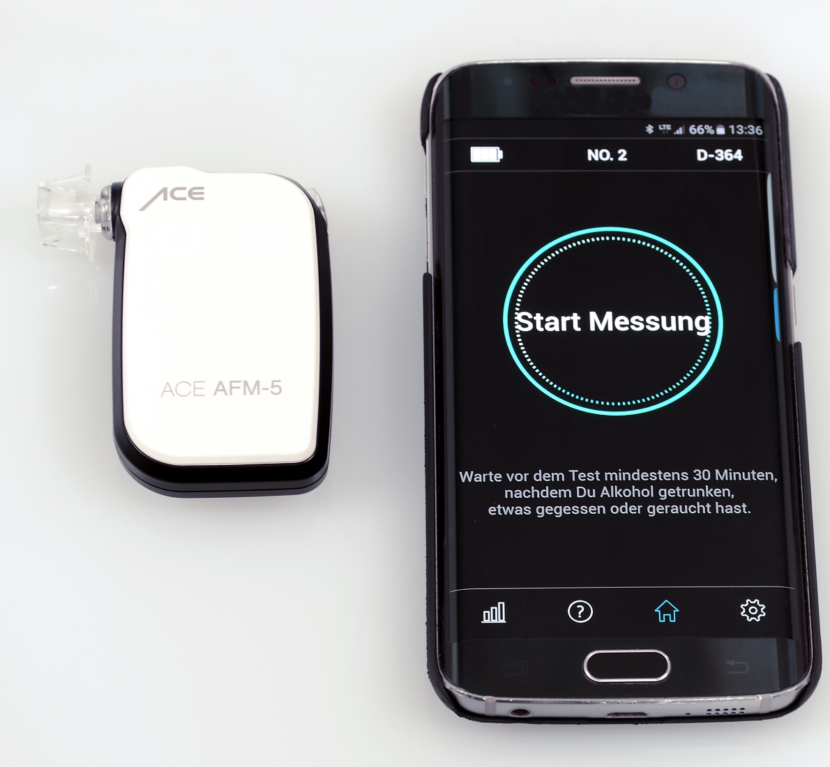 ACE Alkoholtester Smartphone AFM-5, digital, Alkoholmessgerät,  App-Steuerung, polizeigenau – Böttcher AG